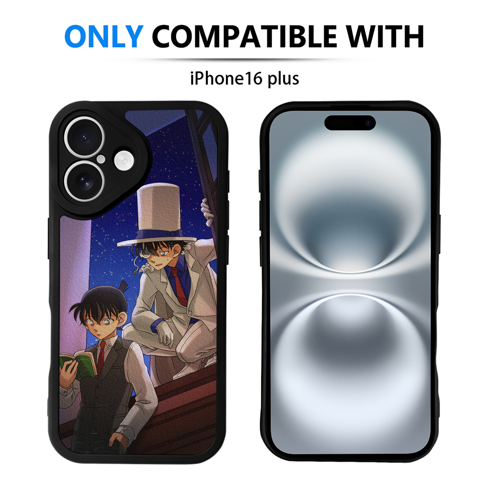 （画像用） 名探偵コナン Detective Conan 【iPhone 16シリーズ対応】シリコンスマホケース（レザー調） 材質：シリコン